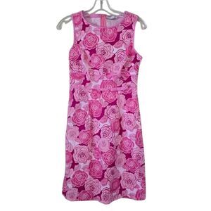 La Belle‎ Women's Mini Dress Floral Print Pink Barbie Core Size Small